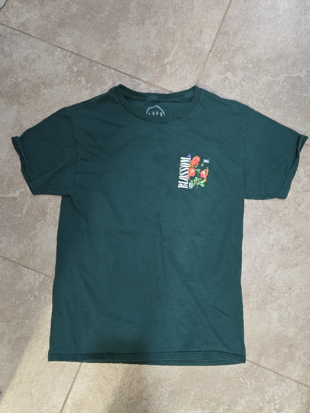 Tilly's Forest Green Floral Chest Tee